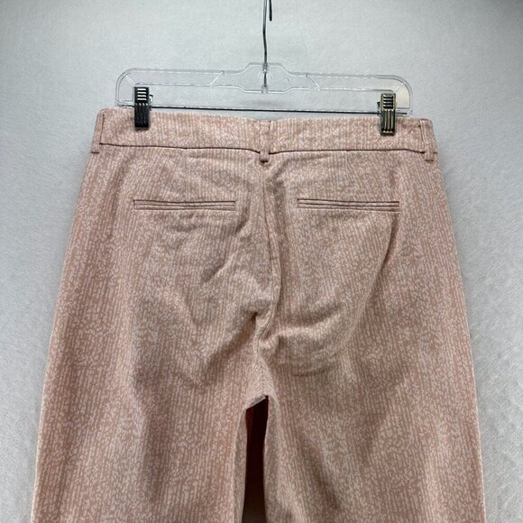 Nine West Pants Womens 10 Slim Ankle Printed Trouser Stretch Cotton Blend Orange - Picture 5 of 11